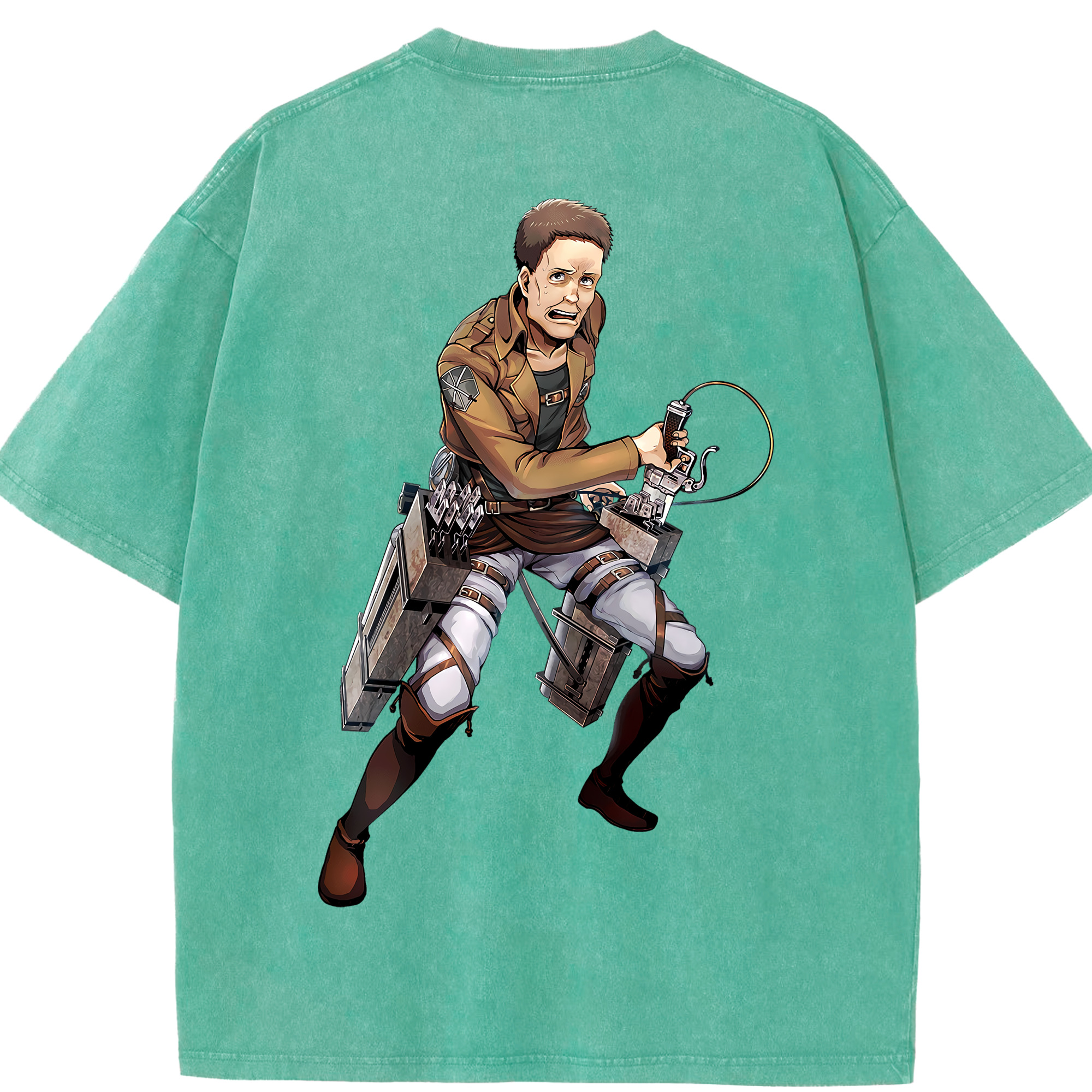 （画像用） 進撃の巨人 Attack on Titan 綿100% ヴィンテージ風 半袖Tシャツ（背面プリント）